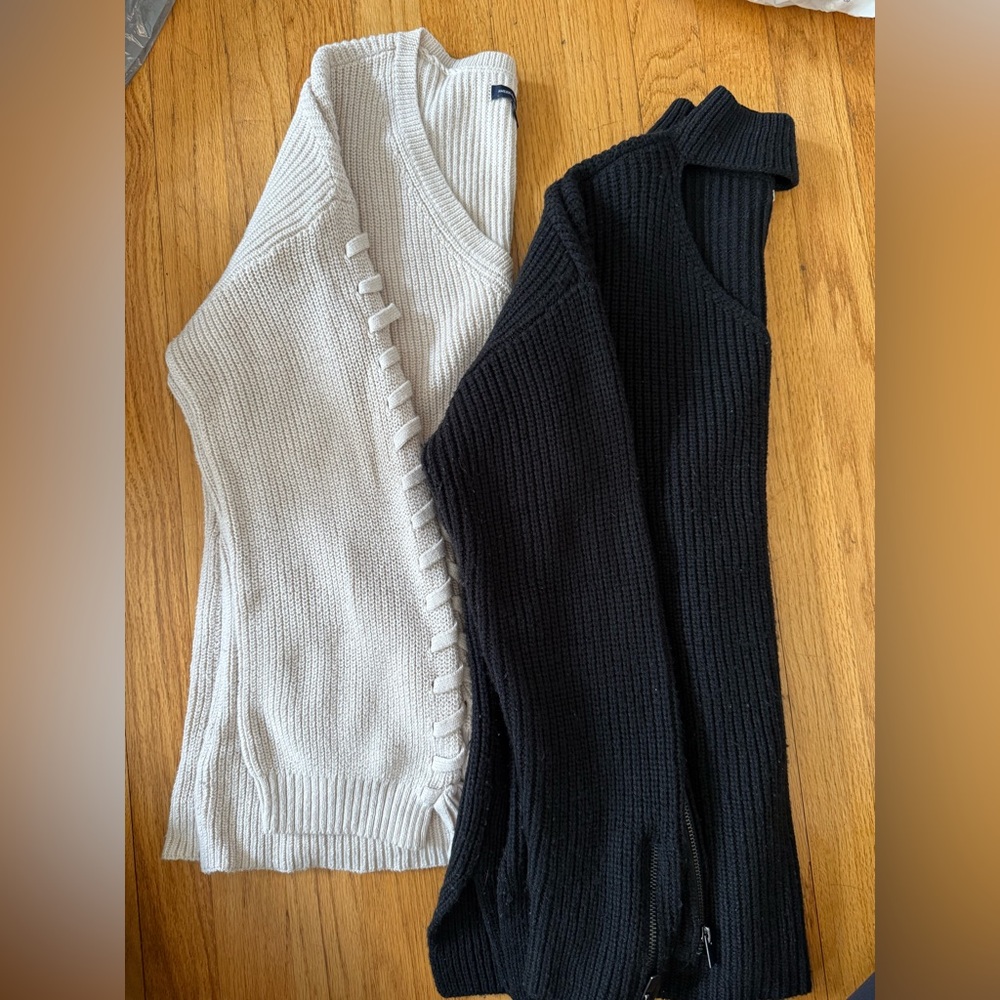 Bar III Black and Cream Women's Cardigan Set -Size Large